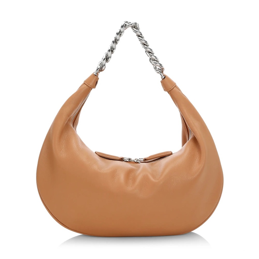 STAUD Sasha Shoulder Bag with Silver Chain